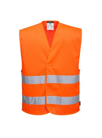 MeshAir Hi-Vis Two Band Vest, 4X/5X, R, Orange