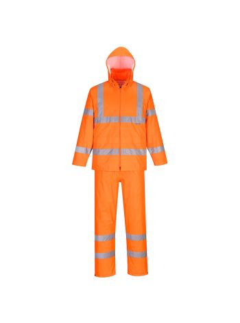 Hi-Vis Packaway Rainsuit, 4XL, R, Orange