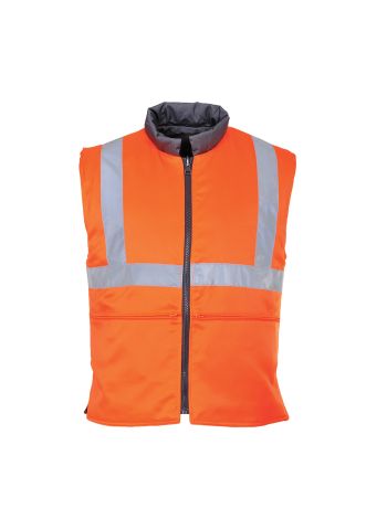 Hi-Vis Reversible Bodywarmer RIS, L, R, Orange