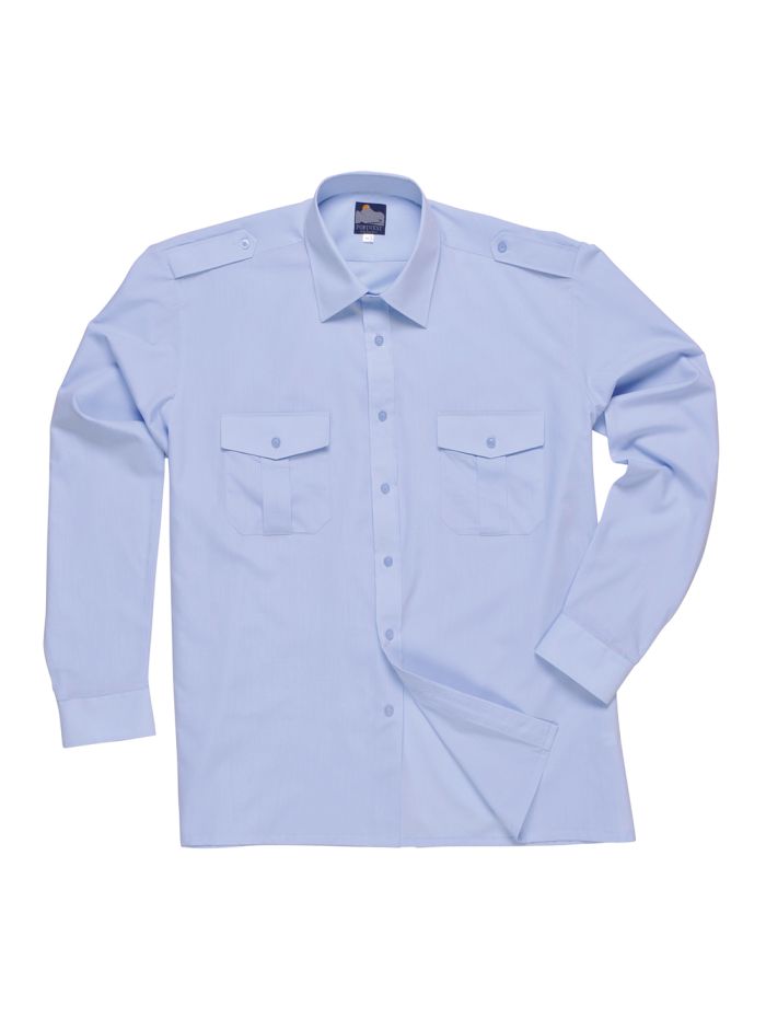 Pilot Shirt, Long Sleeves, 175, U, Blue