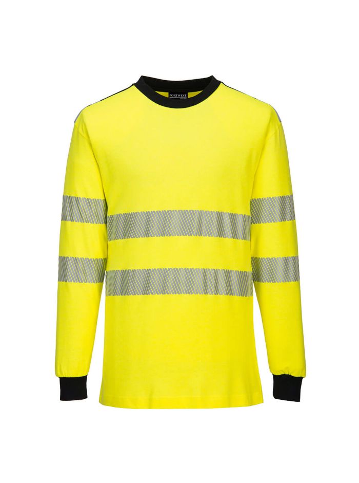 WX3 Flame Resistant Hi-Vis T-Shirt, L, R, Yellow/Black