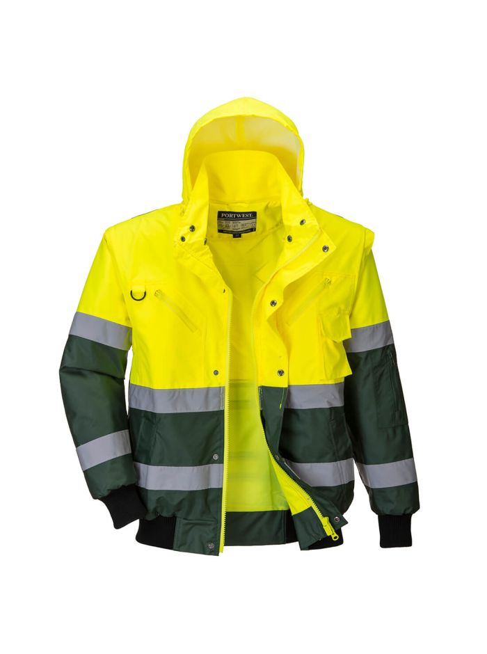X Hi-Vis Bomber Jacket, L, R, Yellow/Green