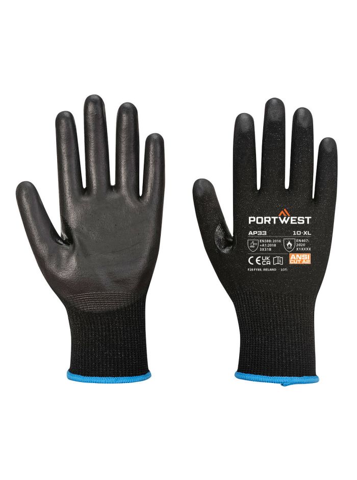 LR15 PU Touchscreen Glove PK12, L, R, Black