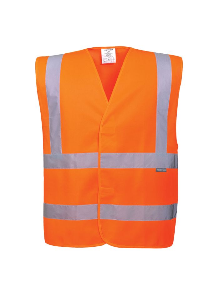 Hi-Vis Two Band & Brace Vest, 4X/5X, R, Orange