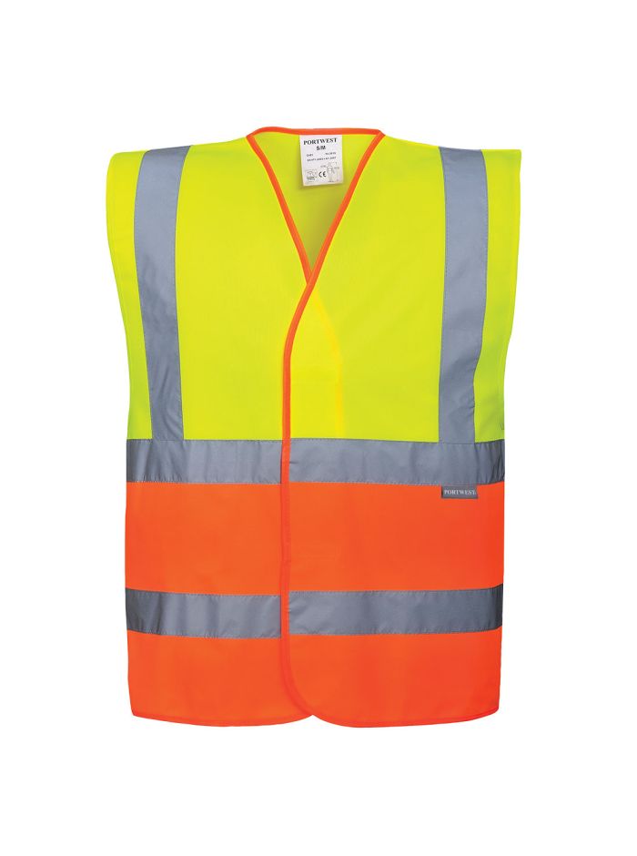 Two Tone Hi-Vis Vest, L/XL, R, Yellow/Orange